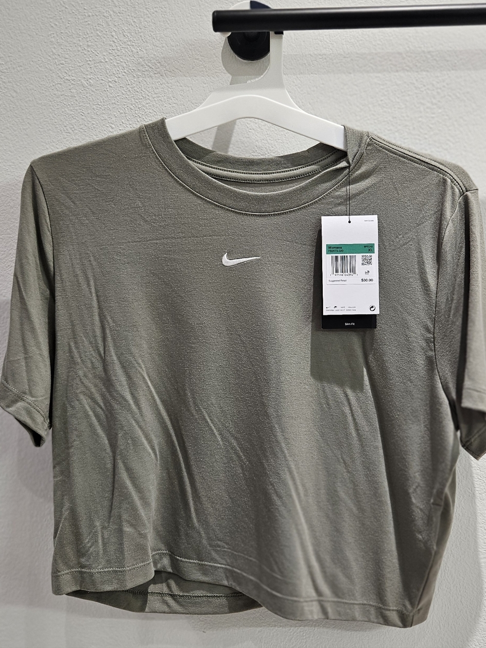 Nike Womens Slim Fit Top in Olive Green (XL) - Tag Shown